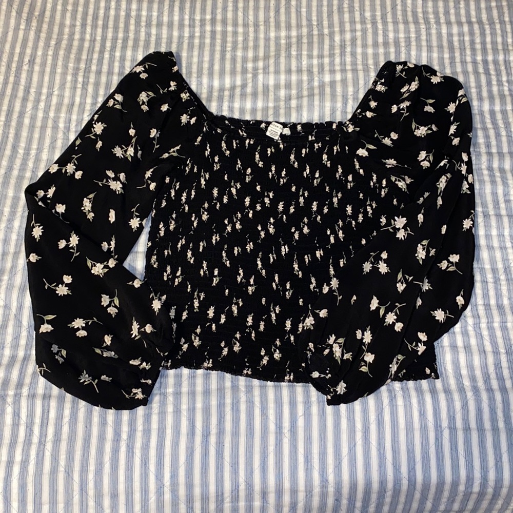 Smocked Floral Off The Shoulder Top